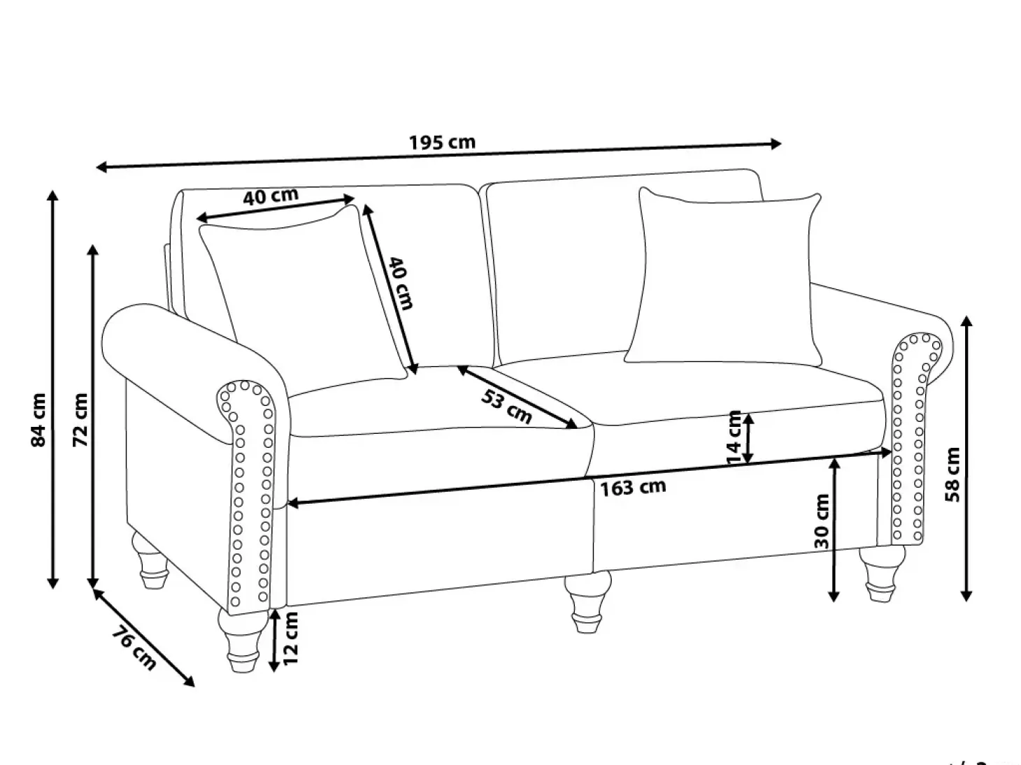Sale Sofa dla 3 osób OTRA Ciemnoszary Sofy Tapicerowane|Kolekcje Sof