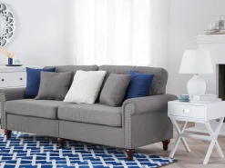 Best Sofa dla 3 osób OTRA Jasnoszary Sofy Tapicerowane|Kolekcje Sof