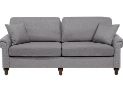 Best Sofa dla 3 osób OTRA Jasnoszary Sofy Tapicerowane|Kolekcje Sof
