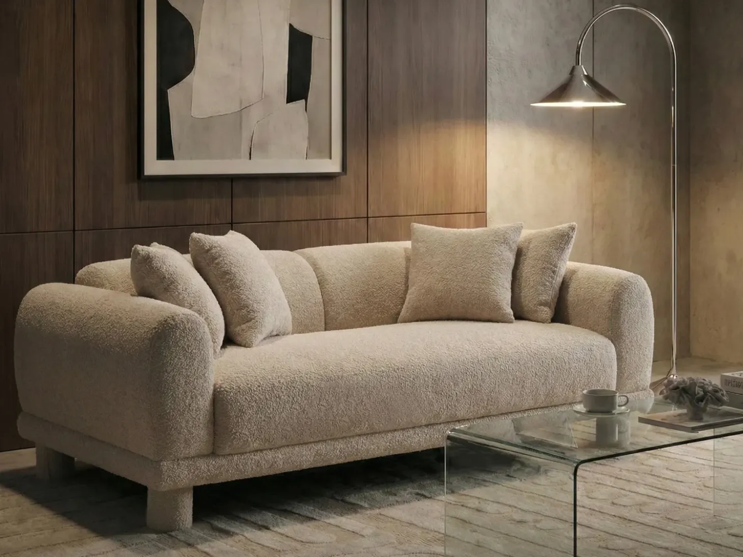 Hot Sofa dla 3 osób PORI Boucle Sofy Tapicerowane|Wszystkie Sofy