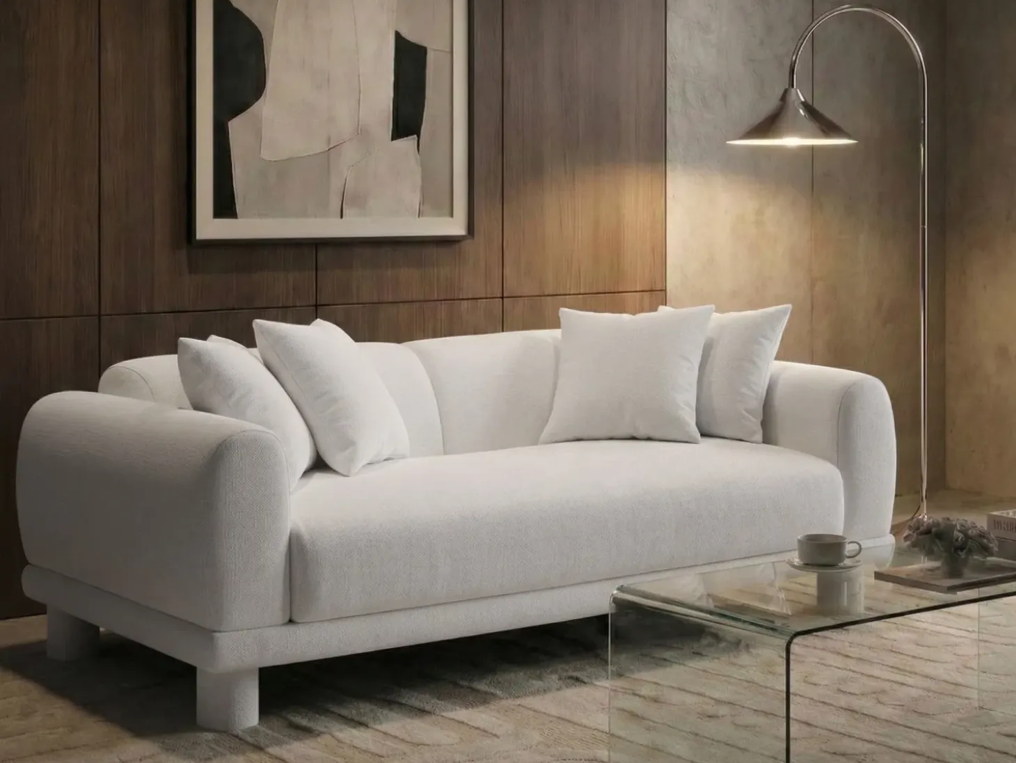 Best Sofa dla 3 osób PORI Złamana biel Sofy Tapicerowane|Wszystkie Sofy