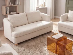 Outlet Sofa dla 3 osób RATTVIK Boucle Złamana biel Sofy Tapicerowane|Kolekcje Sof