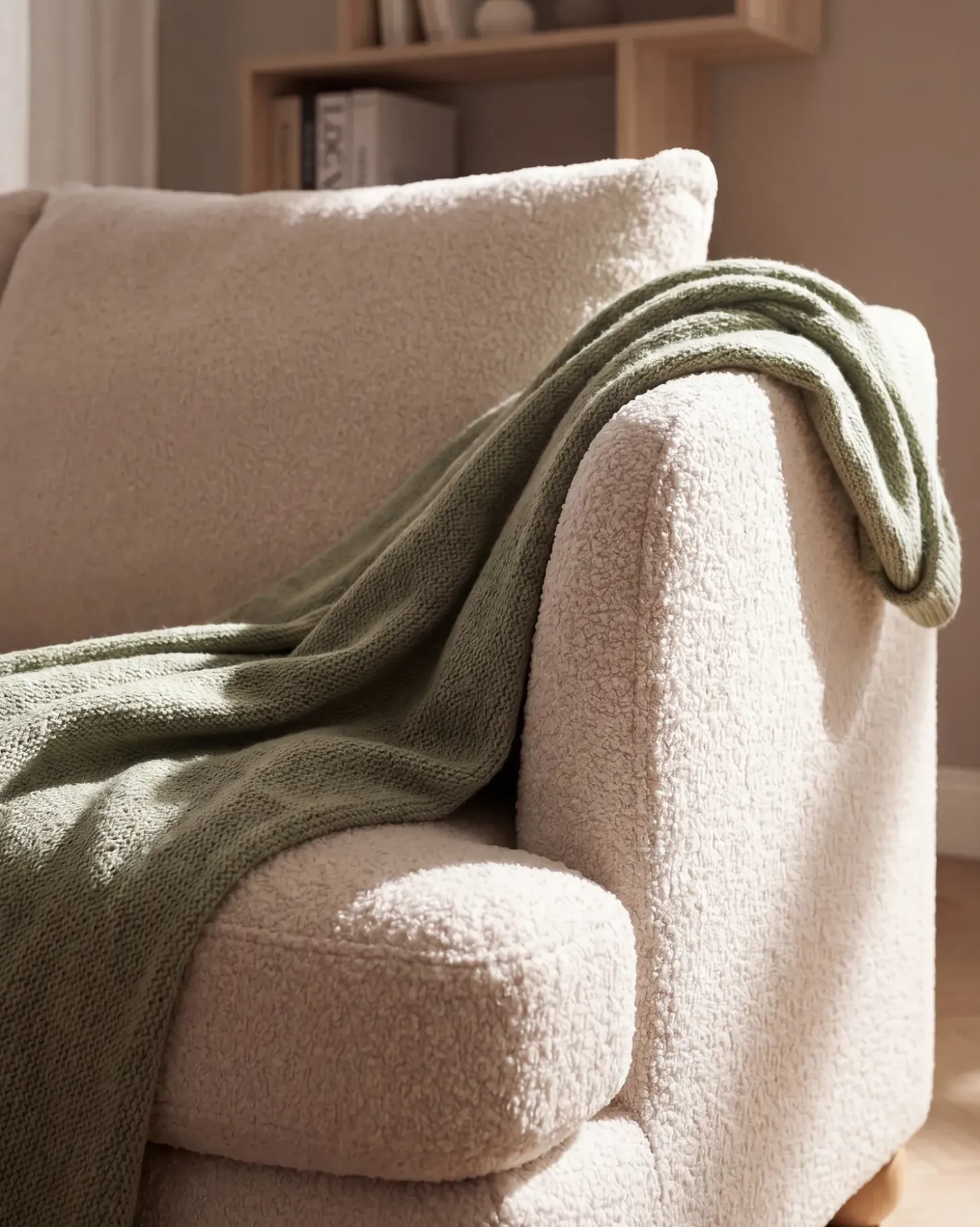New Sofa dla 2 osób RATTVIK Boucle Złamana biel Sofy Tapicerowane|Sofy Dwuosobowe