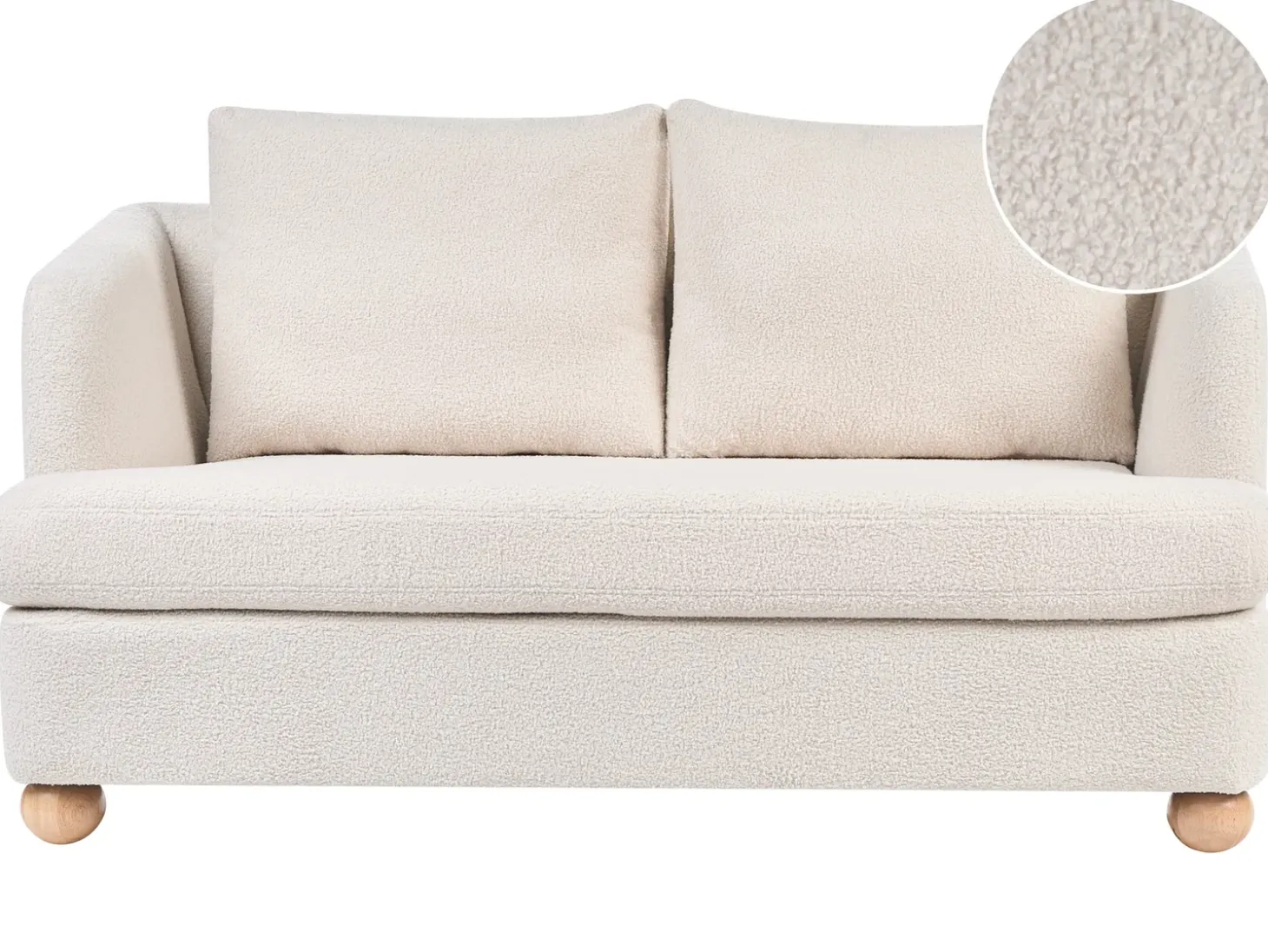 New Sofa dla 2 osób RATTVIK Boucle Złamana biel Sofy Tapicerowane|Sofy Dwuosobowe