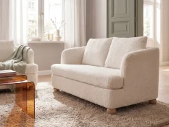 New Sofa dla 2 osób RATTVIK Boucle Złamana biel Sofy Tapicerowane|Sofy Dwuosobowe