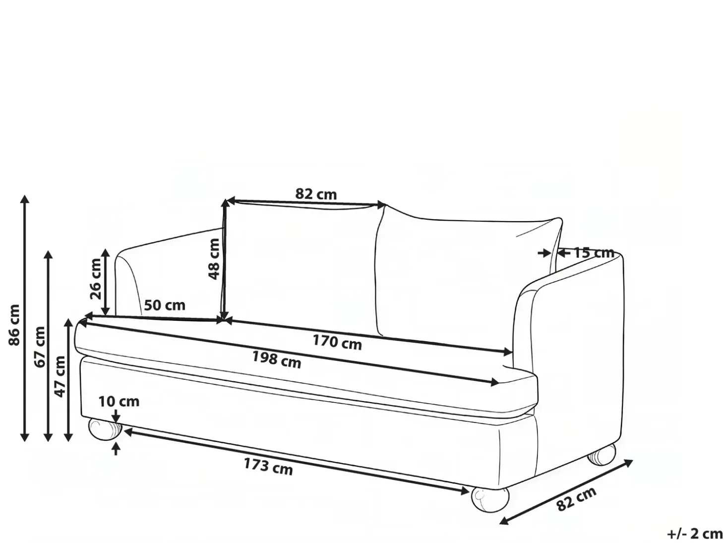 New Sofa dla 3 osób RATTVIK Szenil Sofy Tapicerowane|Kolekcje Sof