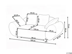 Outlet Sofa dla 2 osób RINGEL Jasnobeżowy Sofy Tapicerowane|Sofy Dwuosobowe