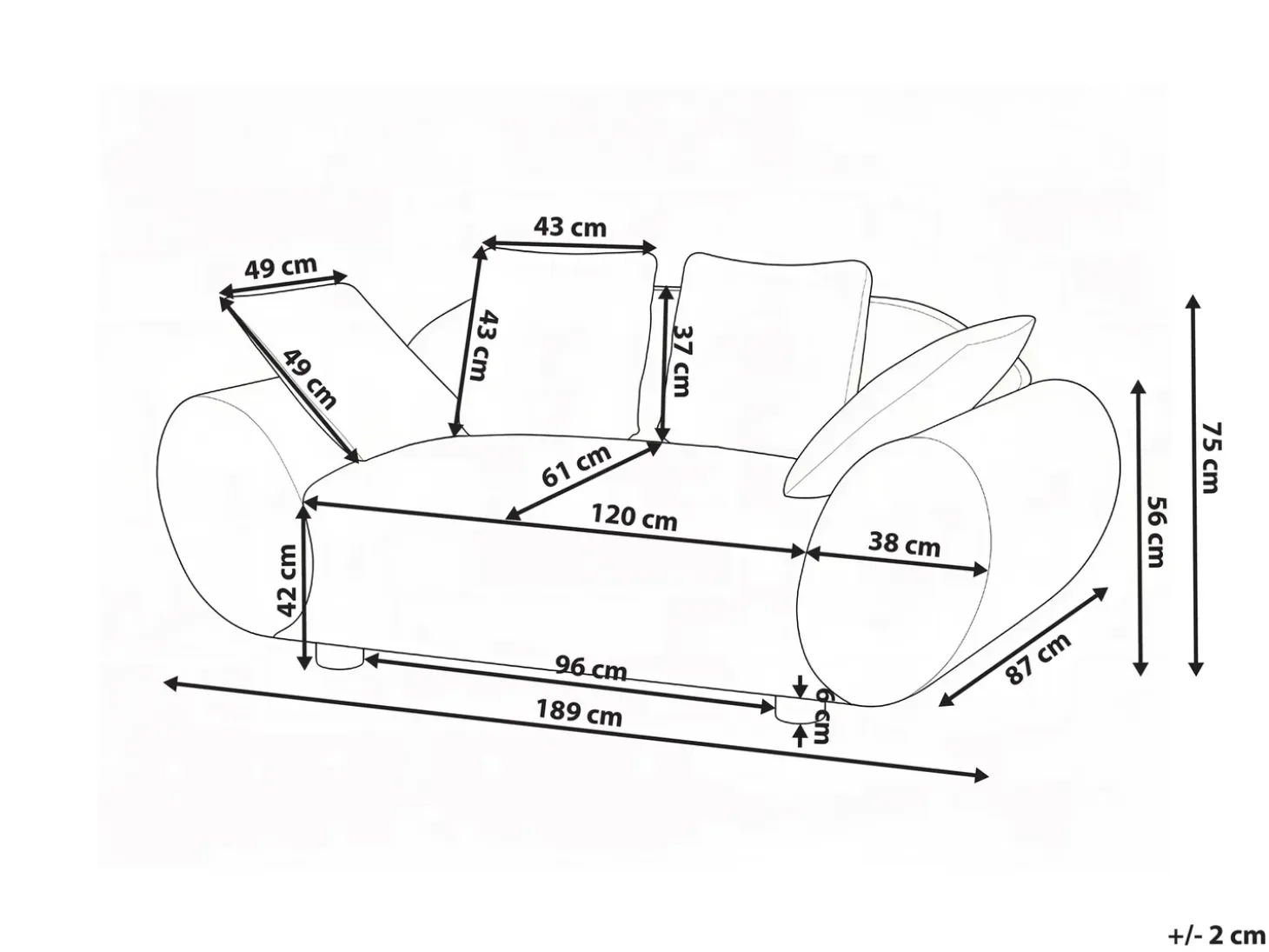 Outlet Sofa dla 2 osób RINGEL Jasnobeżowy Sofy Tapicerowane|Sofy Dwuosobowe