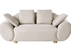 Outlet Sofa dla 2 osób RINGEL Jasnobeżowy Sofy Tapicerowane|Sofy Dwuosobowe