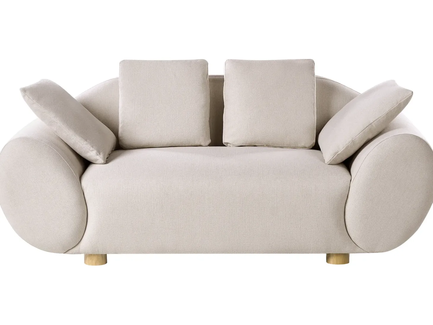 Outlet Sofa dla 2 osób RINGEL Jasnobeżowy Sofy Tapicerowane|Sofy Dwuosobowe