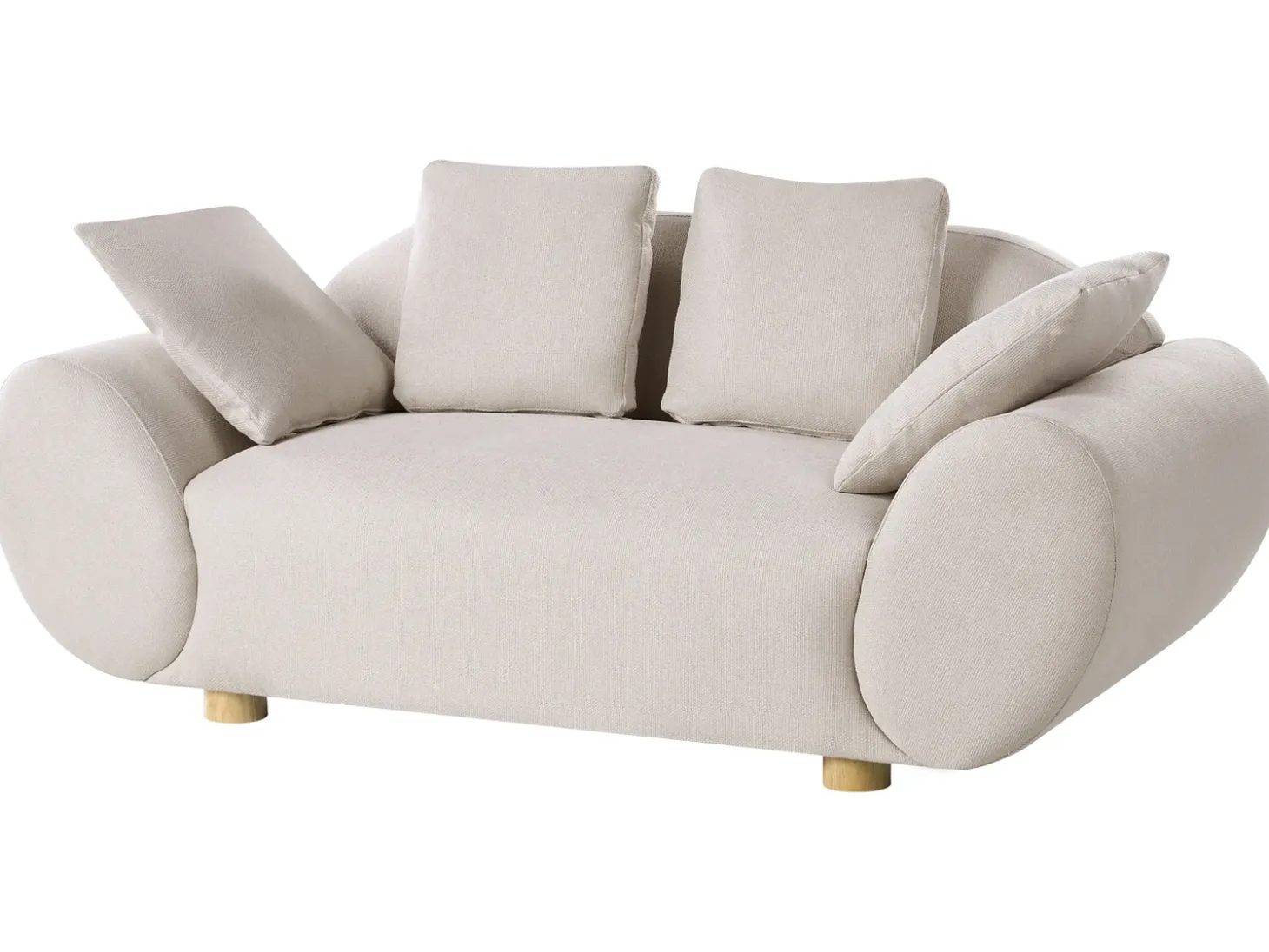 Outlet Sofa dla 2 osób RINGEL Jasnobeżowy Sofy Tapicerowane|Sofy Dwuosobowe