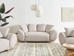 Outlet Sofa dla 2 osób RINGEL Jasnobeżowy Sofy Tapicerowane|Sofy Dwuosobowe