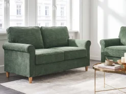 New Sofa dla 2 osób RONNEBY Sztruks Ciemnozielony Sofy Tapicerowane|Sofy Dwuosobowe