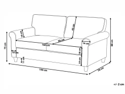 Best Sofa dla 3 osób RONNEBY Welur Ciemnoszary Sofy Tapicerowane|Kolekcje Sof