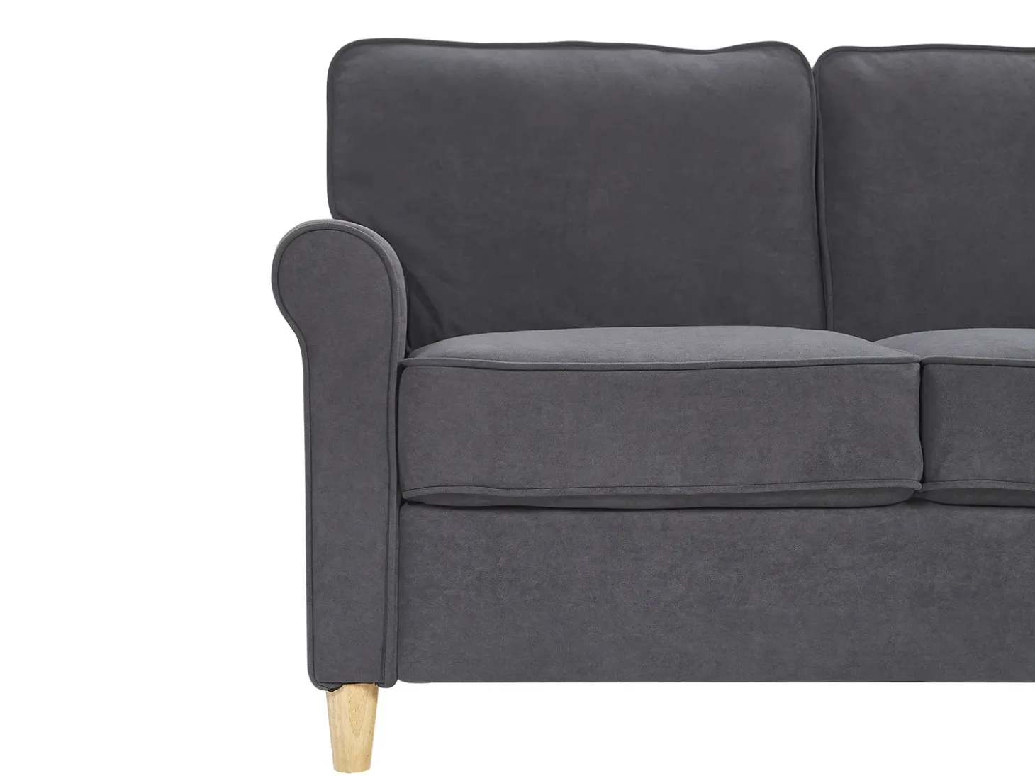 Best Sofa dla 3 osób RONNEBY Welur Ciemnoszary Sofy Tapicerowane|Kolekcje Sof