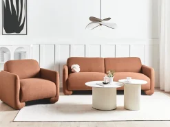Outlet Sofa dla 3 osób SALAND Złoty brąz Sofy Tapicerowane|Kolekcje Sof