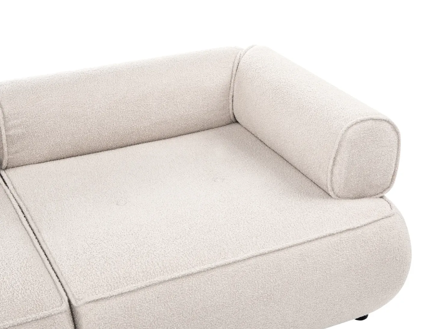 Online Sofa dla 3 osób SALLA Boucle Beżowy z otomaną Sofy Tapicerowane|Kolekcje Sof