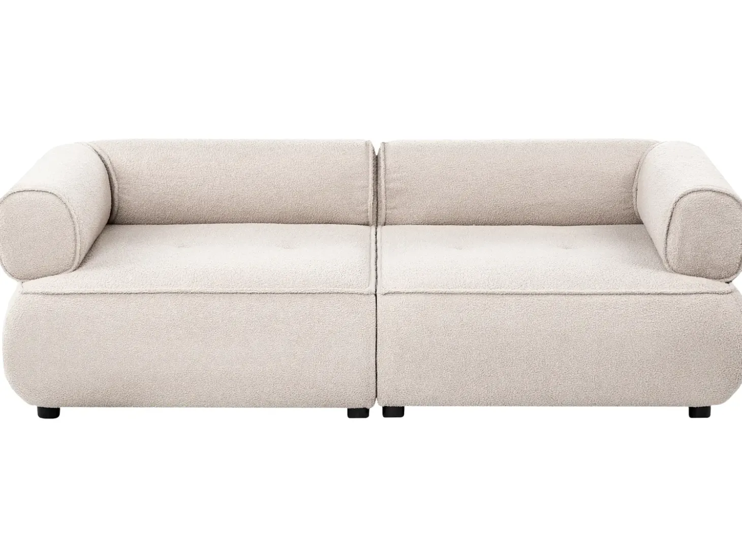 Online Sofa dla 3 osób SALLA Boucle Beżowy z otomaną Sofy Tapicerowane|Kolekcje Sof