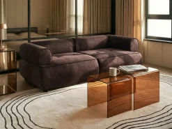 Best Sofa dla 3 osób SALLA Ciemnobrązowy Sofy Tapicerowane|Kolekcje Sof