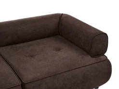 Online Sofa dla 3 osób SALLA Ciemnobrązowy z otomaną Sofy Tapicerowane|Kolekcje Sof