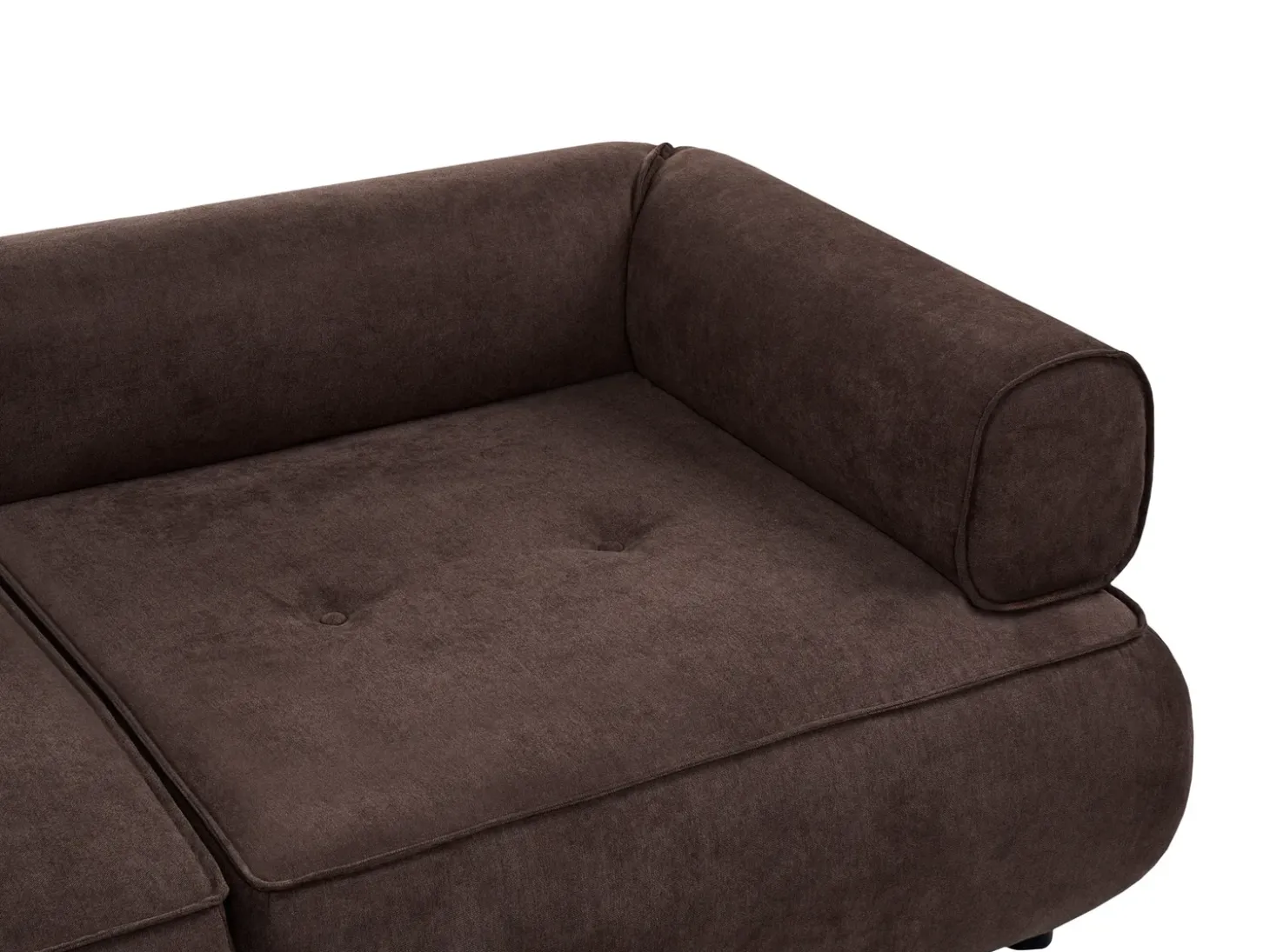 Online Sofa dla 3 osób SALLA Ciemnobrązowy z otomaną Sofy Tapicerowane|Kolekcje Sof