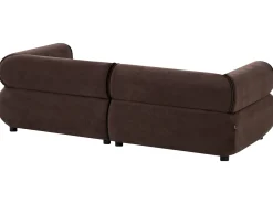 Online Sofa dla 3 osób SALLA Ciemnobrązowy z otomaną Sofy Tapicerowane|Kolekcje Sof