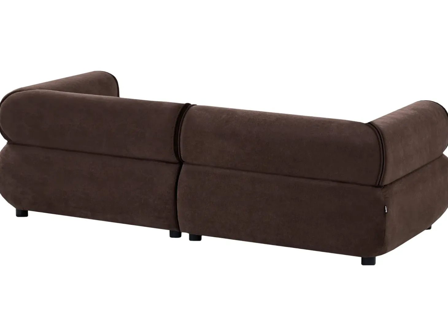 Online Sofa dla 3 osób SALLA Ciemnobrązowy z otomaną Sofy Tapicerowane|Kolekcje Sof