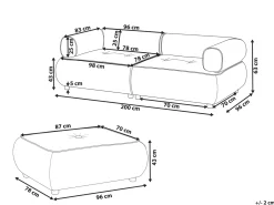 Sale Sofa dla 3 osób SALLA Zielony z otomaną Sofy Tapicerowane|Kolekcje Sof