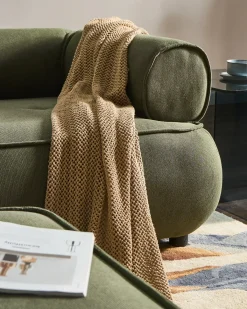 Sale Sofa dla 3 osób SALLA Zielony z otomaną Sofy Tapicerowane|Kolekcje Sof