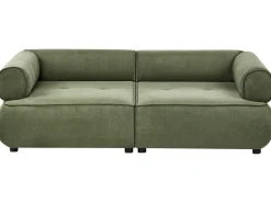 Sale Sofa dla 3 osób SALLA Zielony z otomaną Sofy Tapicerowane|Kolekcje Sof