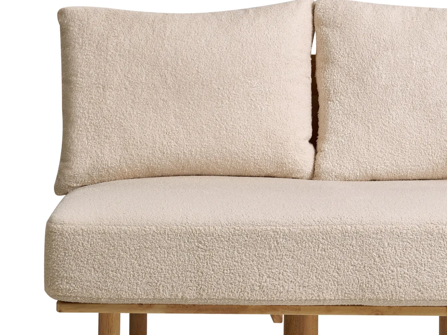 Sale Sofa dla 2 osób SALO Boucle Beżowy ze stolikami Sofy Tapicerowane|Sofy Dwuosobowe