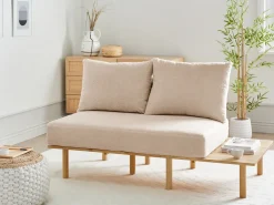 Sale Sofa dla 2 osób SALO Boucle Beżowy ze stolikami Sofy Tapicerowane|Sofy Dwuosobowe