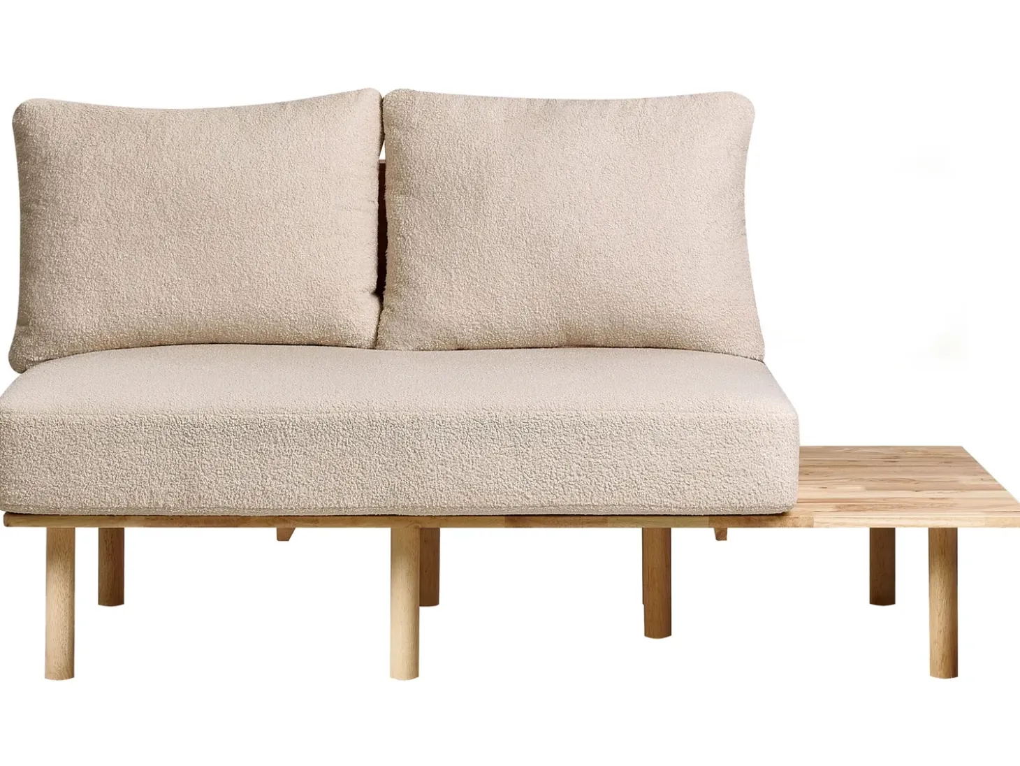 Sale Sofa dla 2 osób SALO Boucle Beżowy ze stolikami Sofy Tapicerowane|Sofy Dwuosobowe