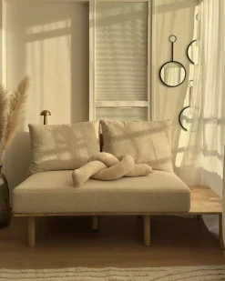 Sale Sofa dla 2 osób SALO Boucle Beżowy ze stolikami Sofy Tapicerowane|Sofy Dwuosobowe