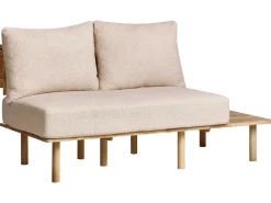 Sale Sofa dla 2 osób SALO Boucle Beżowy ze stolikami Sofy Tapicerowane|Sofy Dwuosobowe