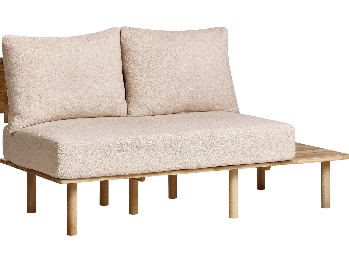 Sale Sofa dla 2 osób SALO Boucle Beżowy ze stolikami Sofy Tapicerowane|Sofy Dwuosobowe
