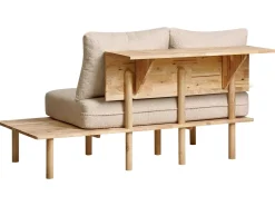 Sale Sofa dla 2 osób SALO Boucle Beżowy ze stolikami Sofy Tapicerowane|Sofy Dwuosobowe