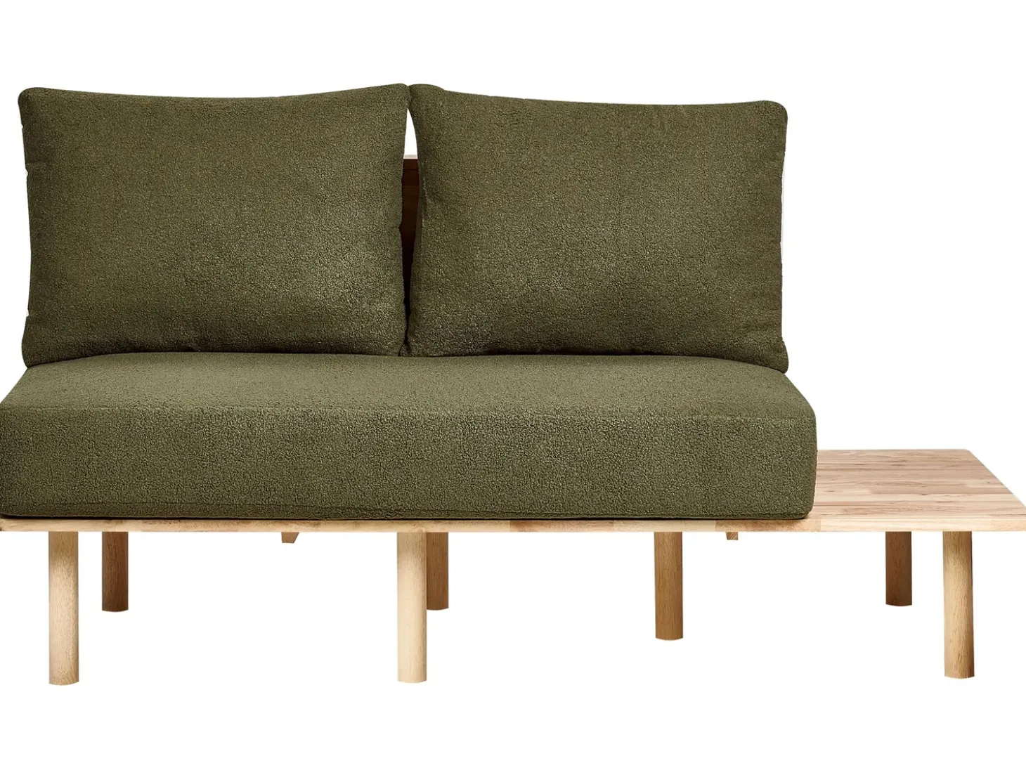 Sofa dla 2 osób SALO Boucle Ciemnozielony ze stolikami Sofy Tapicerowane|Sofy Dwuosobowe