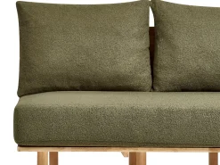 Sofa dla 2 osób SALO Boucle Ciemnozielony ze stolikami Sofy Tapicerowane|Sofy Dwuosobowe