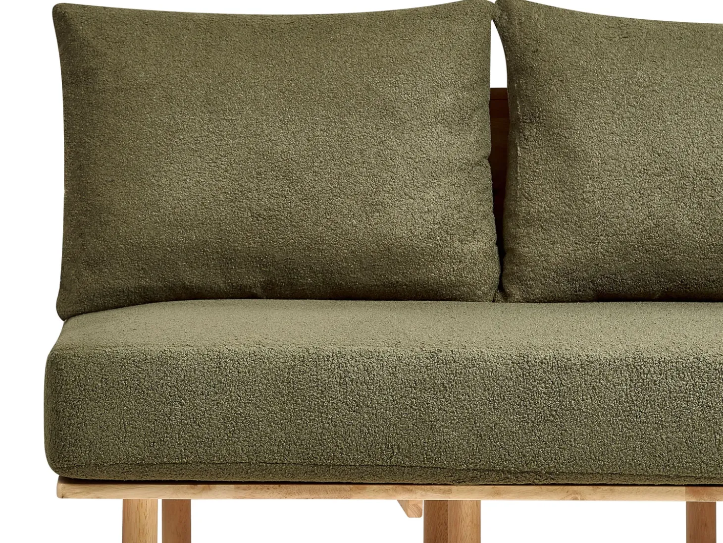 Sofa dla 2 osób SALO Boucle Ciemnozielony ze stolikami Sofy Tapicerowane|Sofy Dwuosobowe