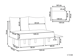Sofa dla 2 osób SALO Boucle Ciemnozielony ze stolikami Sofy Tapicerowane|Sofy Dwuosobowe