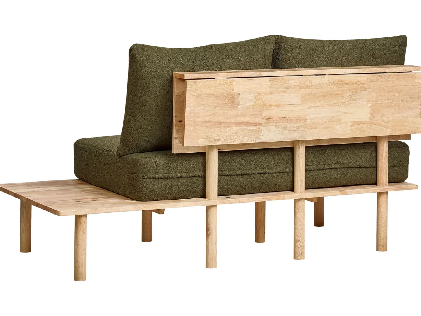 Sofa dla 2 osób SALO Boucle Ciemnozielony ze stolikami Sofy Tapicerowane|Sofy Dwuosobowe
