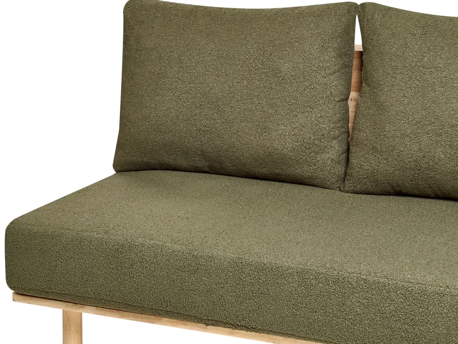 Sofa dla 2 osób SALO Boucle Ciemnozielony ze stolikami Sofy Tapicerowane|Sofy Dwuosobowe