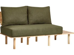 Sofa dla 2 osób SALO Boucle Ciemnozielony ze stolikami Sofy Tapicerowane|Sofy Dwuosobowe