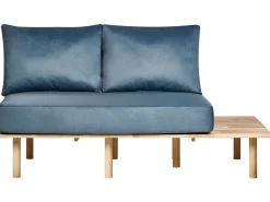 Hot Sofa dla 2 osób SALO Niebieski ze stolikami Sofy Tapicerowane|Sofy Dwuosobowe