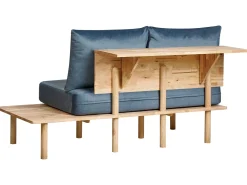 Hot Sofa dla 2 osób SALO Niebieski ze stolikami Sofy Tapicerowane|Sofy Dwuosobowe