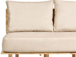 Clearance Sofa dla 2 osób SALO Piaskowy ze stolikami Sofy Tapicerowane|Sofy Dwuosobowe