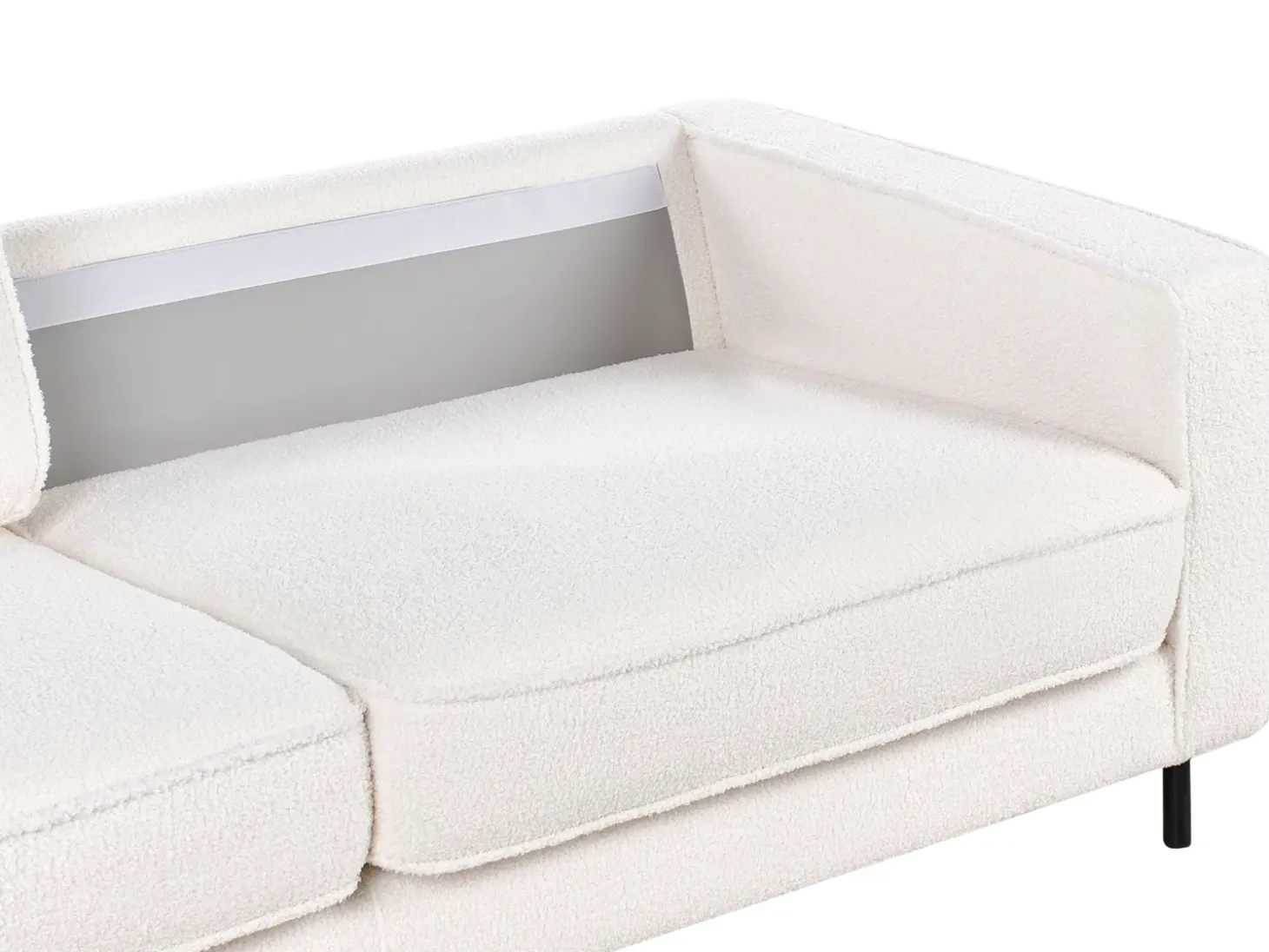 Best Sofa dla 3 osób SAVALEN Boucle Biały Sofy Tapicerowane|Kolekcje Sof