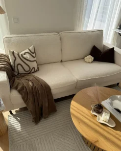 Best Sofa dla 3 osób SAVALEN Boucle Biały Sofy Tapicerowane|Kolekcje Sof