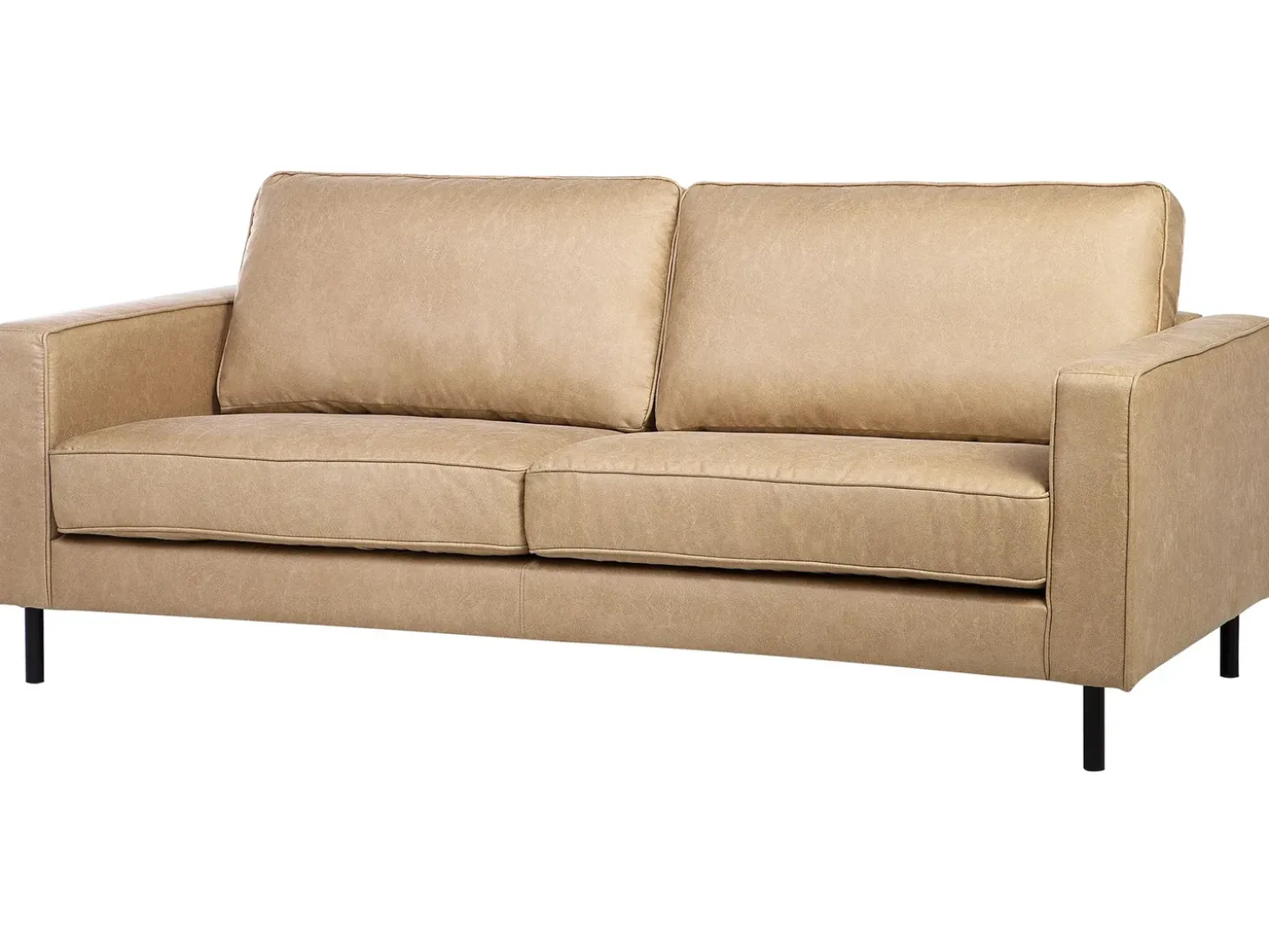 Sofa dla 3 osób SAVALEN Ekoskóra Beżowy Kolekcje Sof|Sofy Skórzane